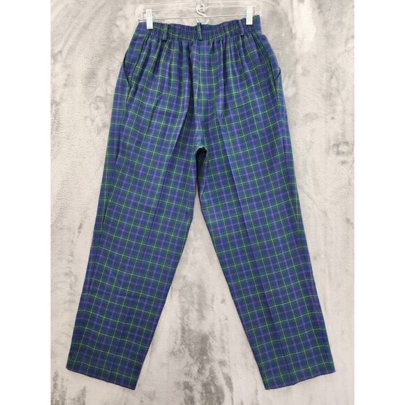 Vintage Koret City Blues Quilted Denim Snap Vest Plaid Crop Pant Set Size 8 Blue - Picture 11 of 16